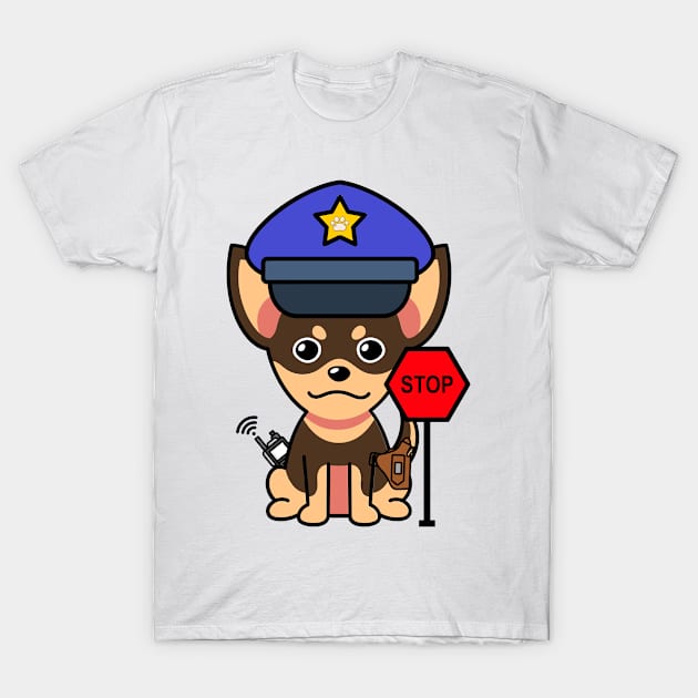 Cute small dog is a police T-Shirt by Pet Station